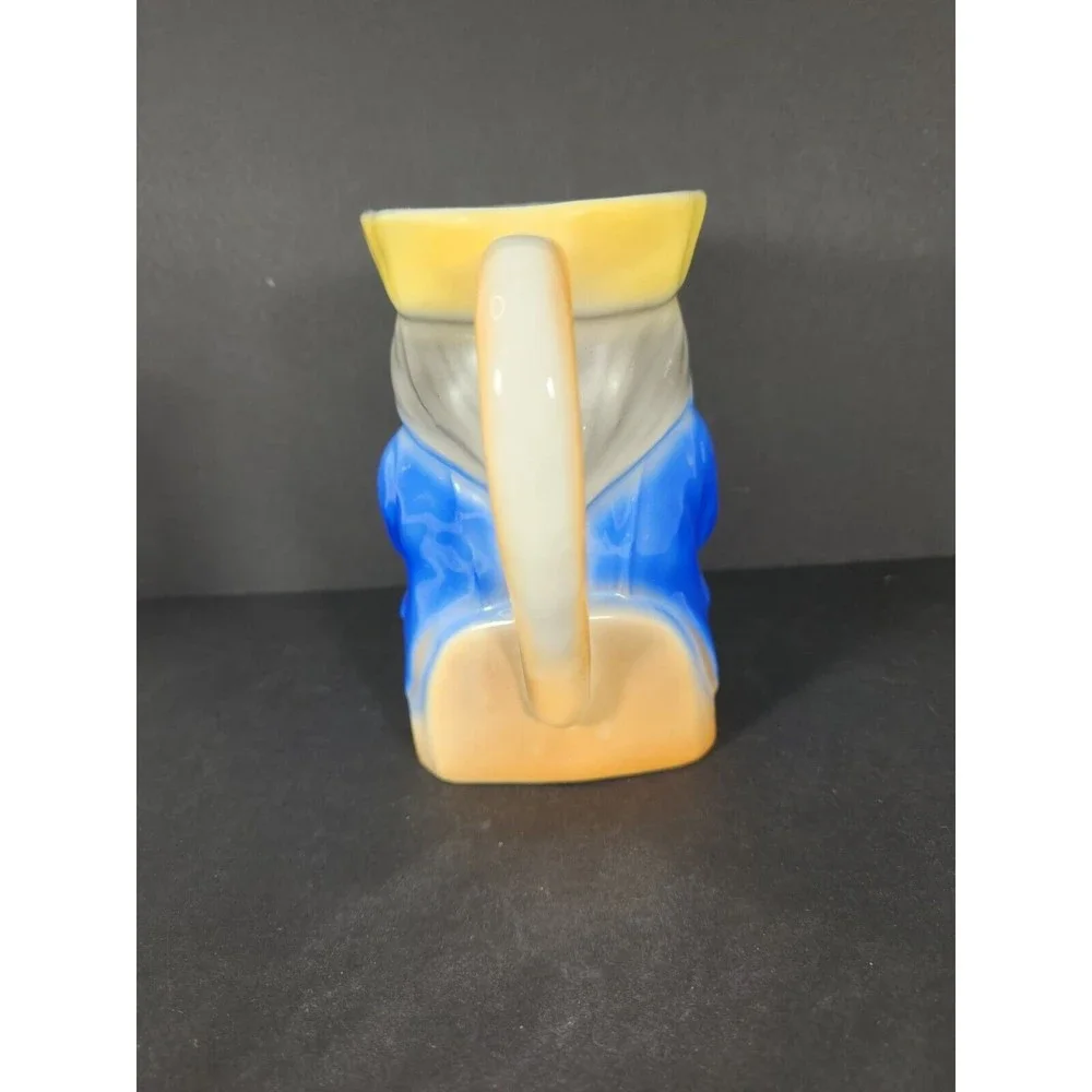Vintage Czech large Toby Jug Mug Pitcher Good condition Blue‎ Yellow